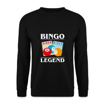 Bingo Legend Shirt Geschenk - Unisex Pullover - Schwarz - Vorne - Alina (178cm) & Michal (187cm)