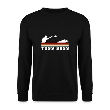 Toss Boss Vintage Retro Cornhole Shirt - Unisex Sweatshirt - black - Front - Alina (178cm) & Michal (187cm)