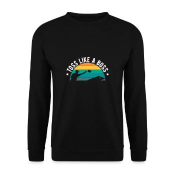 Toss Like A Boss Vintage Retro Cornhole Shirt - Unisex Sweatshirt - black - Front - Alina (178cm) & Michal (187cm)
