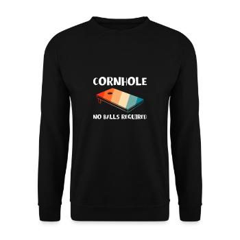 Cornhole No Balls Required Shirt Gift - Unisex Sweatshirt - black - Front - Alina (178cm) & Michal (187cm)