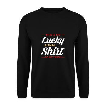 C’est ma chemise Lucky Airmail Ne pas laver - Sweat-shirt Unisexe - noir - Devant - Alina (178cm) & Michal (187cm)