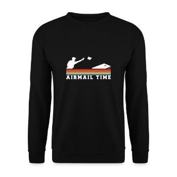 Airmail Time Cornhole Shirt Gift Vintage Retro - Unisex Sweatshirt - black - Front - Alina (178cm) & Michal (187cm)