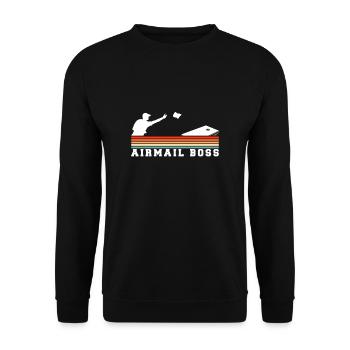 Airmail Boss Vintage Retro Cornhole Shirt - Unisex Sweatshirt - black - Front - Alina (178cm) & Michal (187cm)