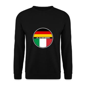 Yes I Am Both - Italian and German - Unisex Sweatshirt - black - Front - Alina (178cm) & Michal (187cm)