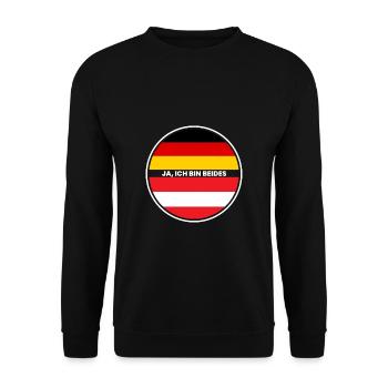 Yes I Am Both - Austrian and German - Unisex Sweatshirt - black - Front - Alina (178cm) & Michal (187cm)