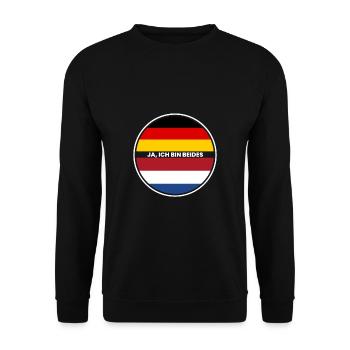 Ja Ich Bin Beides - Russe und Deutscher - Unisex Pullover - Schwarz - Vorne - Alina (178cm) & Michal (187cm)