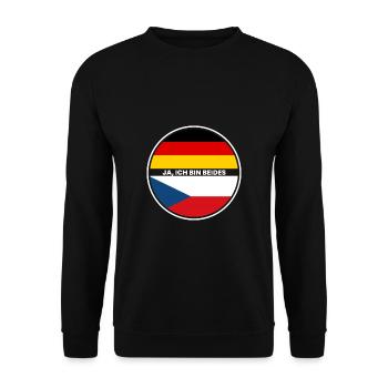 Ja Ich Bin Beides - Tscheche und Deutscher - Unisex Pullover - Schwarz - Vorne - Alina (178cm) & Michal (187cm)