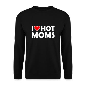 I love hot moms - Unisex Pullover - Schwarz - Vorne - Alina (178cm) & Michal (187cm)
