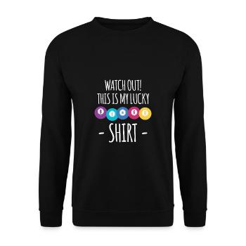 Watch Out This Is My Lucky Bingo Shirt Gift - Unisex Sweatshirt - black - Front - Alina (178cm) & Michal (187cm)