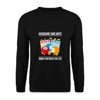 Husband And Wife Bingo Partners For Life - Unisex Sweatshirt - black - Front - Alina (178cm) & Michal (187cm)