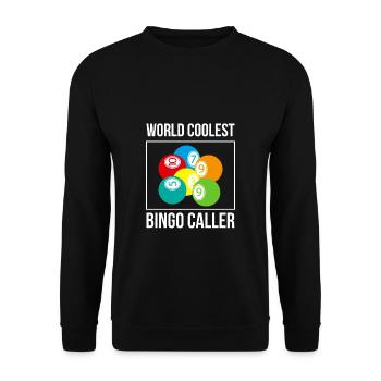 World Coolest Bingo Caller Shirt Geschenk - Unisex Pullover - Schwarz - Vorne - Alina (178cm) & Michal (187cm)