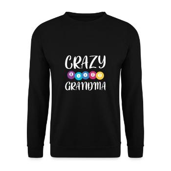 Crazy Bingo Grandma Shirt Geschenk - Unisex Pullover - Schwarz - Vorne - Alina (178cm) & Michal (187cm)