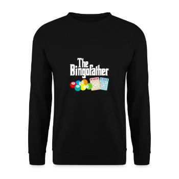 The Bingofahter Shirt Geschenk Vater Papa Vatertag - Unisex Pullover - Schwarz - Vorne - Alina (178cm) & Michal (187cm)