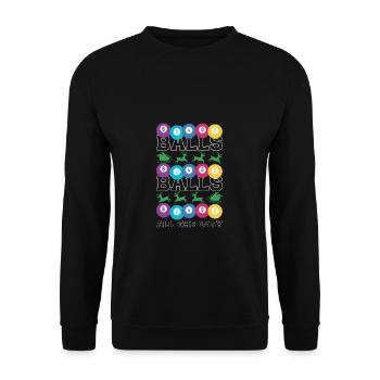 Balls Bingo Shirt Ugly Sweatshirt Christmas Shirt - Unisex Pullover - Schwarz - Vorne - Alina (178cm) & Michal (187cm)
