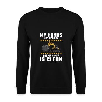Excavatrice Chemise de conducteur Cadeau Travailleur de la construction - Sweat-shirt Unisexe - noir - Devant - Alina (178cm) & Michal (187cm)
