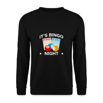 It's Bingo Night Shirt Gift - Unisex Sweatshirt - black - Front - Alina (178cm) & Michal (187cm)