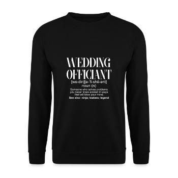 Wedding Officiant Definition Registrar - Unisex Sweatshirt - black - Front - Alina (178cm) & Michal (187cm)