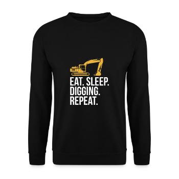 Manger dormir creuser Répéter Excavatrice Chemise de conducteur - Sweat-shirt Unisexe - noir - Devant - Alina (178cm) & Michal (187cm)