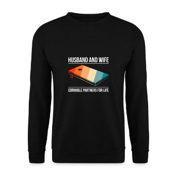 Mari et femme Cornhole Partenaires pour la vie - Sweat-shirt Unisexe - noir - Devant - Alina (178cm) & Michal (187cm)