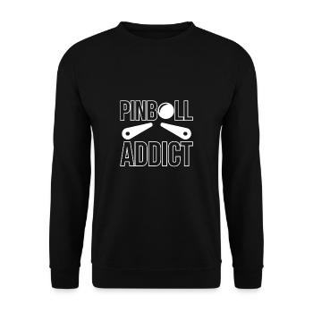 Pinball Addict Gift Pinball Machine Shirt - Unisex Sweatshirt - black - Front - Alina (178cm) & Michal (187cm)