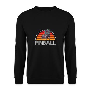 Vintage Retro Pinball Pinball Machine - Unisex Sweatshirt - black - Front - Alina (178cm) & Michal (187cm)