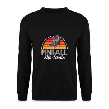 Vintage Retro Pinball Flip-Tastic Shirt Cadeau - Sweat-shirt Unisexe - noir - Devant - Alina (178cm) & Michal (187cm)