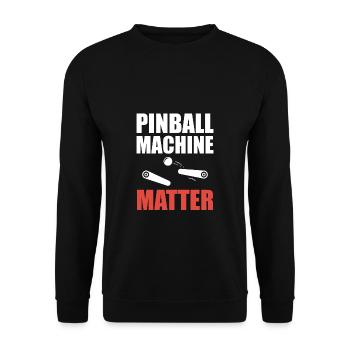 Pinball Machine Matter Shirt Flipperautomat - Unisex Pullover - Schwarz - Vorne - Alina (178cm) & Michal (187cm)