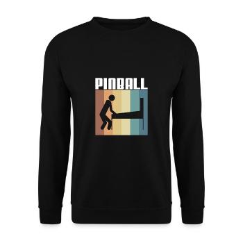Pinball Vintage Retro Shirt Pinball Machine - Unisex Sweatshirt - black - Front - Alina (178cm) & Michal (187cm)