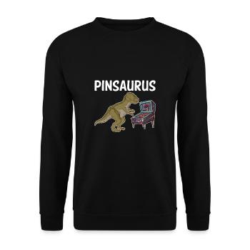 Pinsaurus Shirt Pinball Pinball Machine Gift - Unisex Sweatshirt - black - Front - Alina (178cm) & Michal (187cm)