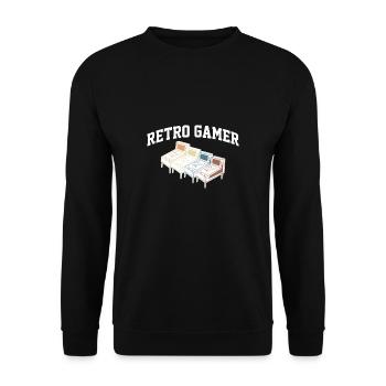 Retro Gamer Pinball Shirt Cadeau Flipper Machine - Sweat-shirt Unisexe - noir - Devant - Alina (178cm) & Michal (187cm)