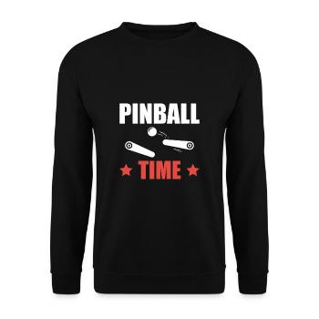 Pinball Time Shirt Gift Pinball Machine - Unisex Sweatshirt - black - Front - Alina (178cm) & Michal (187cm)