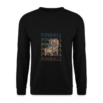 Vintage Retro Pinball Pinball Machine Gift - Unisex Sweatshirt - black - Front - Alina (178cm) & Michal (187cm)