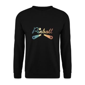 Vintage Retro Pinball Pinball Machine Gift - Unisex Sweatshirt - black - Front - Alina (178cm) & Michal (187cm)
