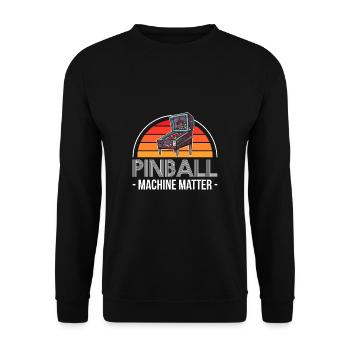 Vintage Retro Pinball Machine Matter - Unisex Pullover - Schwarz - Vorne - Alina (178cm) & Michal (187cm)