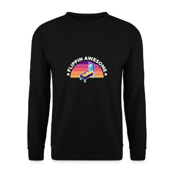 Flippin Awesome Pinball Pinball Automatic Pinball Shirt - Unisex Sweatshirt - black - Front - Alina (178cm) & Michal (187cm)