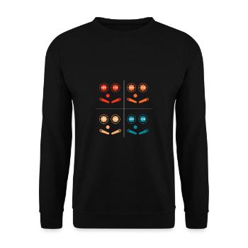 Vintage Retro Pinball Machine Pinball Shirt - Unisex Sweatshirt - black - Front - Alina (178cm) & Michal (187cm)