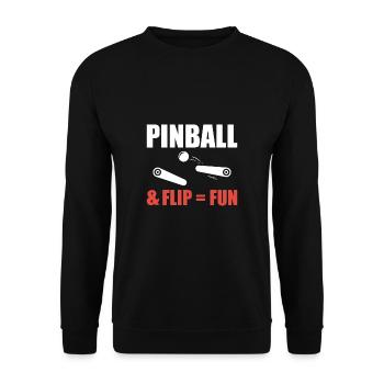 Pinball & Flip = Fun Shirt Pinball Machine - Unisex Sweatshirt - black - Front - Alina (178cm) & Michal (187cm)