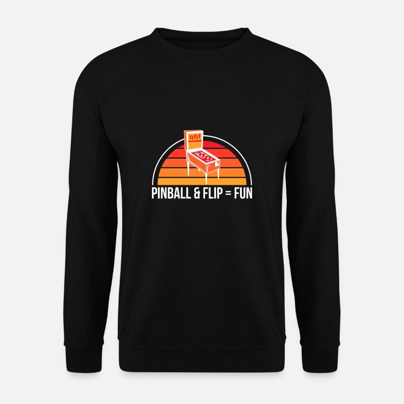 Pinball & Flip = Fun Flipperautomat - Unisex Pullover - Schwarz