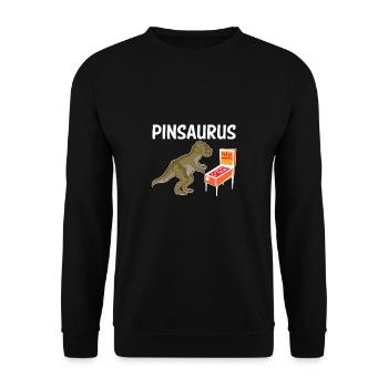 Pinsaurus Shirt Pinball Gift Pinball Machine - Unisex Sweatshirt - black - Front - Alina (178cm) & Michal (187cm)