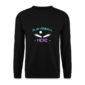 Play Pinball Here Shirt Pinball Machine - Unisex Sweatshirt - black - Front - Alina (178cm) & Michal (187cm)