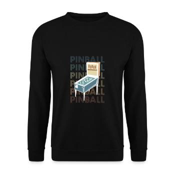 Vintage Retro Pinball Shirt Cadeau - Sweat-shirt Unisexe - noir - Devant - Alina (178cm) & Michal (187cm)