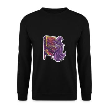 Pinball Wizard Shirt Gift Pinball Machine - Unisex Sweatshirt - black - Front - Alina (178cm) & Michal (187cm)