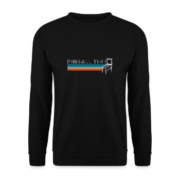 Vintage Pinball Time Shirt Gift Pinball Machine - Unisex Sweatshirt - black - Front - Alina (178cm) & Michal (187cm)