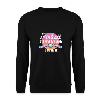 Flipper J’ai arrêté mon jeu pour être ici chemise - Sweat-shirt Unisexe - noir - Devant - Alina (178cm) & Michal (187cm)