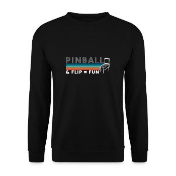 Flipper & Flip = Fun Pinball Machine Vintage Rétro - Sweat-shirt Unisexe - noir - Devant - Alina (178cm) & Michal (187cm)
