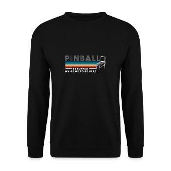 Flipper J’ai arrêté mon jeu pour être ici chemise - Sweat-shirt Unisexe - noir - Devant - Alina (178cm) & Michal (187cm)