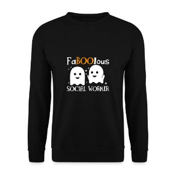 FaBOOlous Social Worker T-Shirt Geschenk - Unisex Pullover - Schwarz - Vorne - Alina (178cm) & Michal (187cm)
