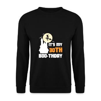 It ́s My 30th Boo-Thday Shirt Halloween - Unisex Sweatshirt - black - Front - Alina (178cm) & Michal (187cm)