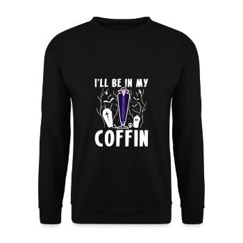 Ill Be In My Coffin Vampire Coffin Shirt - Unisex Sweatshirt - black - Front - Alina (178cm) & Michal (187cm)
