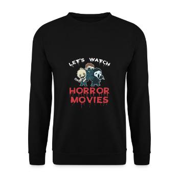 Let's Watch Horror Movies Shirt Gift - Unisex Sweatshirt - black - Front - Alina (178cm) & Michal (187cm)